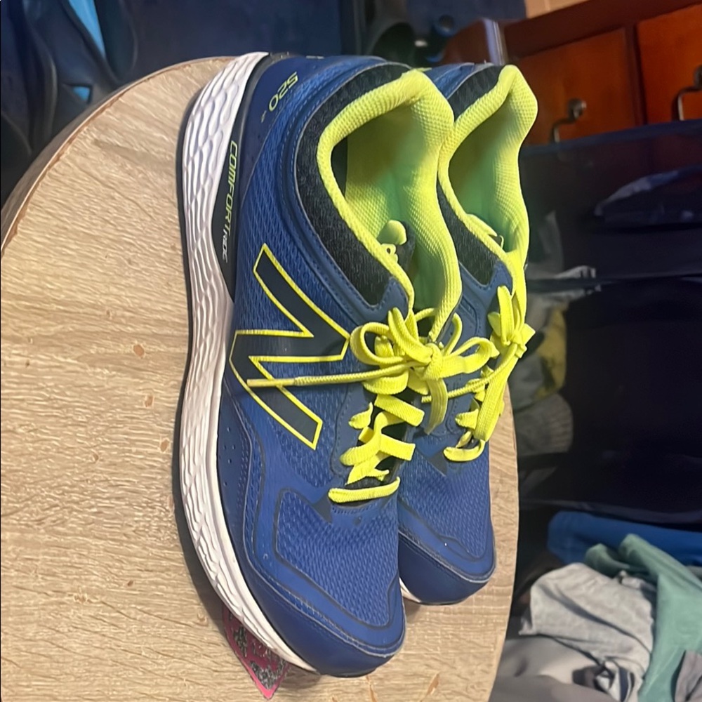 Blue and Yellow Athletic Shoes